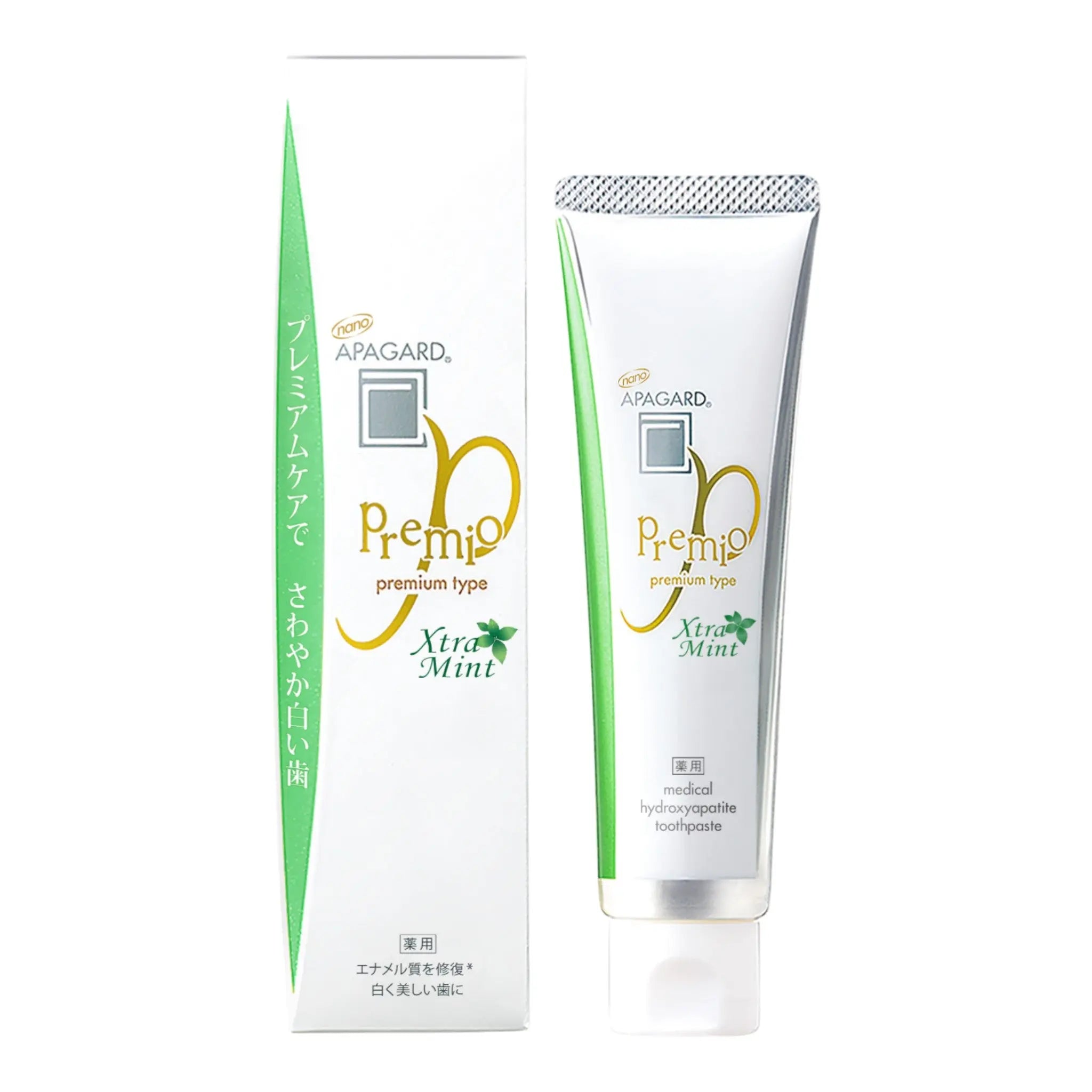 Apagard Premio XTRAMINT pasta de dinti pentru albire si remineralizare cu nano-Hidroxiapatita, extra menta 100g - DIVADENT - Produse premium de igiena orala cu hidroxiapatita